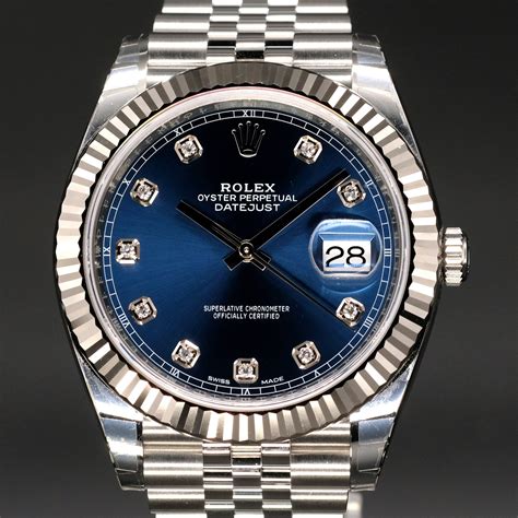 diamond blue face rolex|Rolex 41mm diamond bezel.